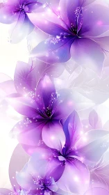 Luminescent Floral Composite: Purple Gradient Fractals.
