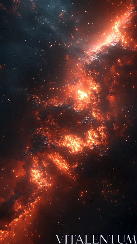 Stellar Nebula Ignition: Cosmic Particle Cascade Through Deep Space.