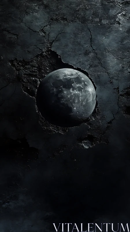 Moonstone slowly hatches from the fractured cosmic asphalt