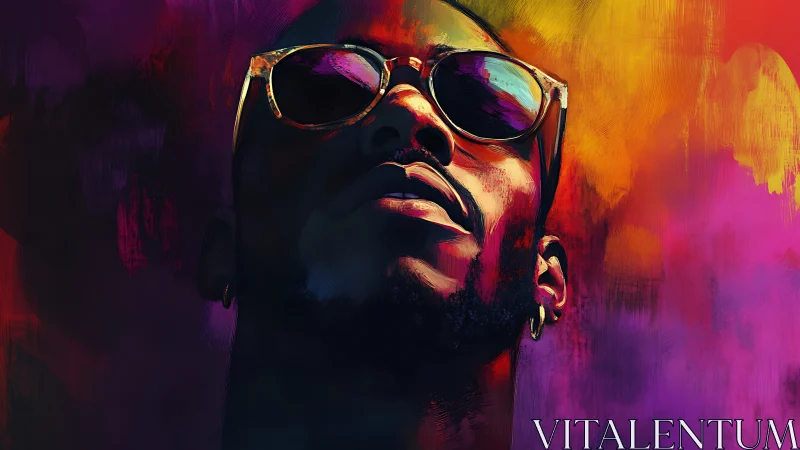 Chromatic confidence rises through swirling neon daylight