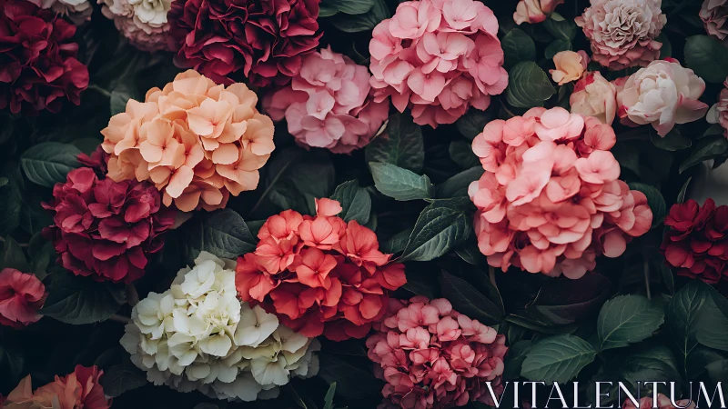 Layered floral abundance: cultivated roses in chromatic density.