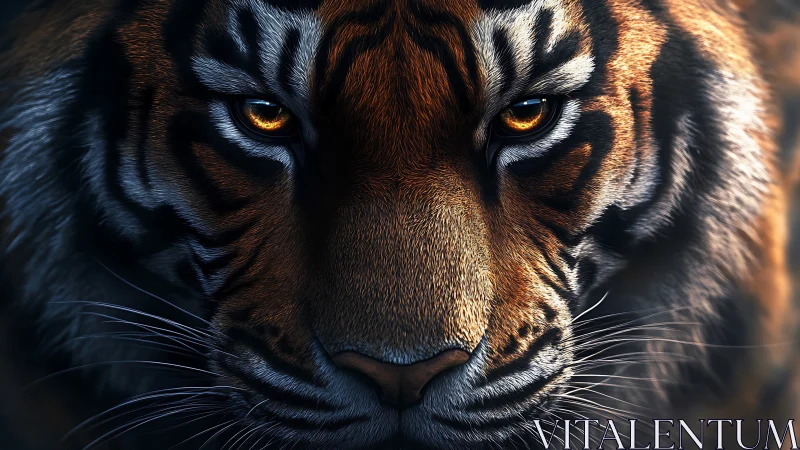 Molten amber eyes hold the midnight jungle perfectly still