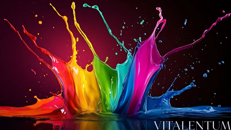 Colorful splash symphony leaping across a dark canvas.
