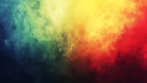 Soft rainbow glow drifting through dreamy painted mist.