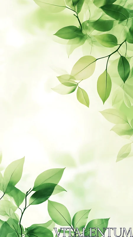 Soft morning leaves drift upward in a hush of pale light