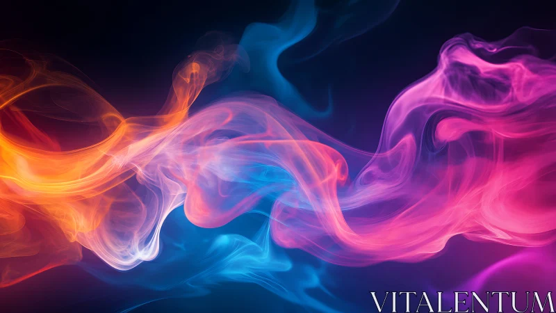 Chromatic smoke waves in fluid neon gradient motion.