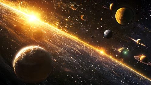 Astrophysical horizon with luminous multi-planetary alignment.