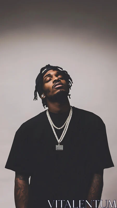 Relaxed portrait of a stylish man in soft studio light.