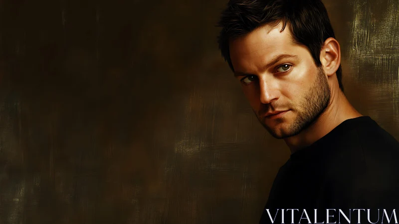 Brooding gaze against burnished dusk canvas of silence.