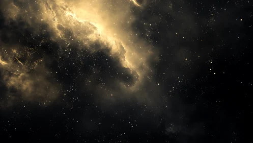 Nebular light bloom with particulate starfield composition.