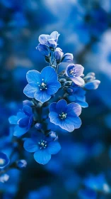 Blue Flowers with Shallow Focus and Bokeh Background