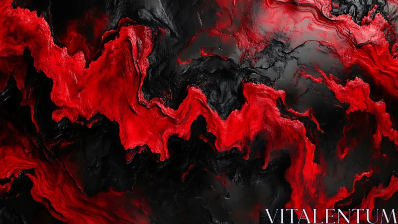 Red and black fluid abstract pattern with layered texture.