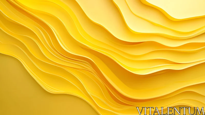 Abstract wavy yellow paper layers in modern minimalist style.