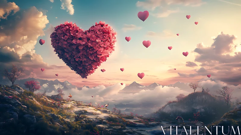 Colossal Bloom Dances Through Cloudscapes Where Hearts Take Flight