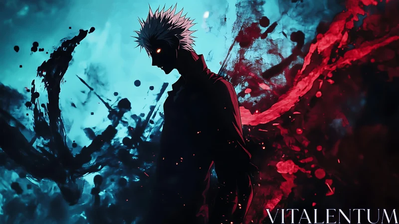 Shadowborn antihero divides blue calm and red chaos.