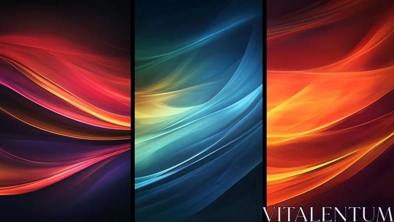 Vibrant flowing light panels evoke motion and modern energy