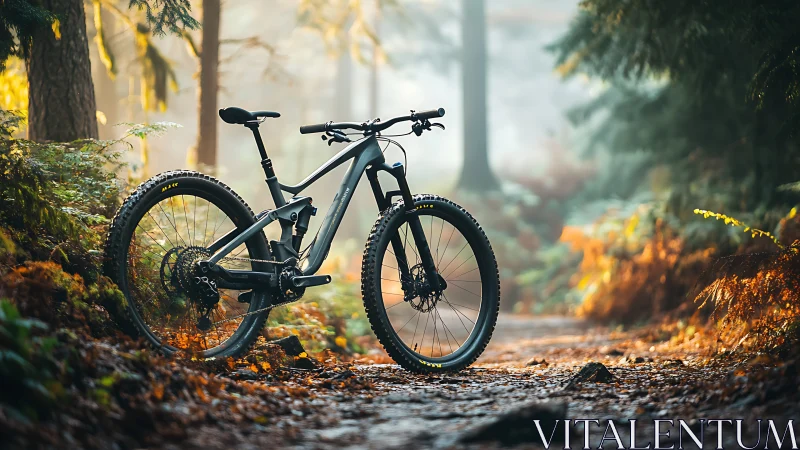 Autumn's Velvet Trail: Mountain Bike Dreams in Golden Woods.