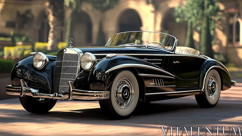 Midnight roadster glows with timeless chrome soaked glamour.