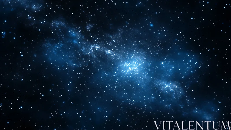 Dense blue star field extends across dark interstellar space