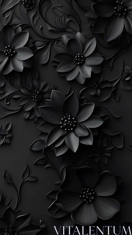 Monochrome Floral Elegance in Shadow.
