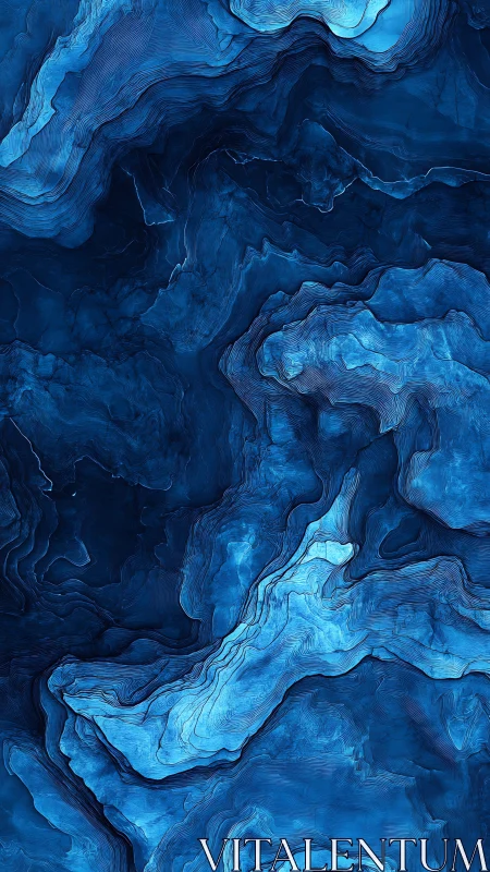 Topographic cyan sediment waves in layered oceanic relief.