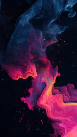 Nebula tides of neon ink swirl through cosmic midnight.