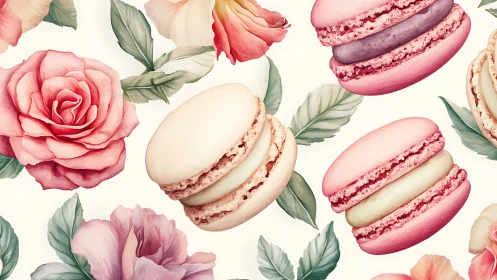 Macarons Waltz with Garden Roses: Confectionery Dreams.
