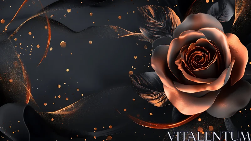 Enchanting Rose in Golden Light and Shadow.