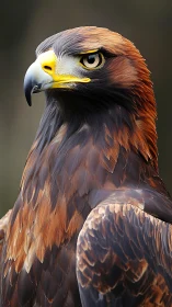 Golden eagle portrait with rich plumage and sharp gaze.