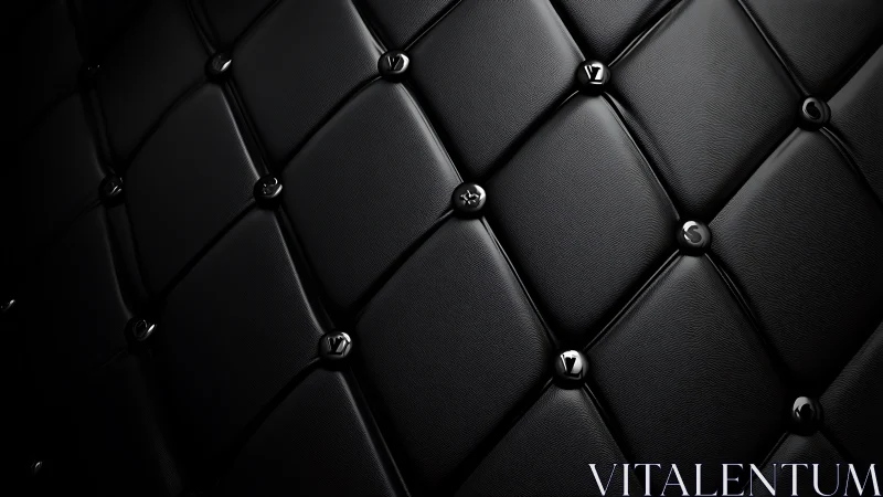 Black quilted leather upholstery with glossy button studs.