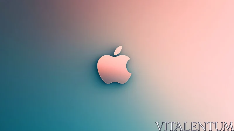 Soft pastel apple icon glowing on a dreamy gradient backdrop.