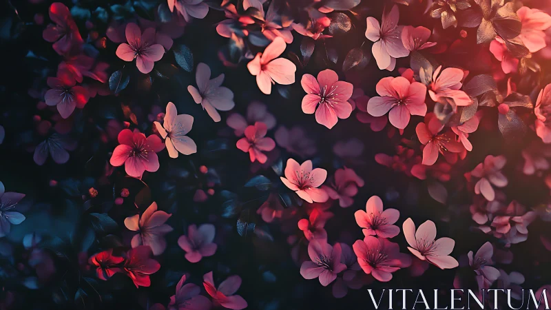 Neon Blossoms Dance in Twilight Warmth.