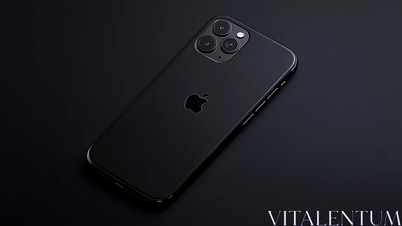 Sleek Black Smartphone with Triple Camera Setup.
