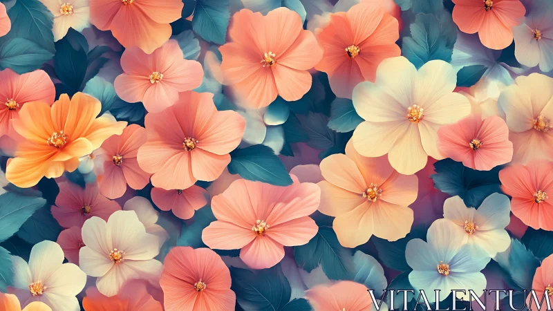 Vibrant Floral Composition with Soft Focus Blooms