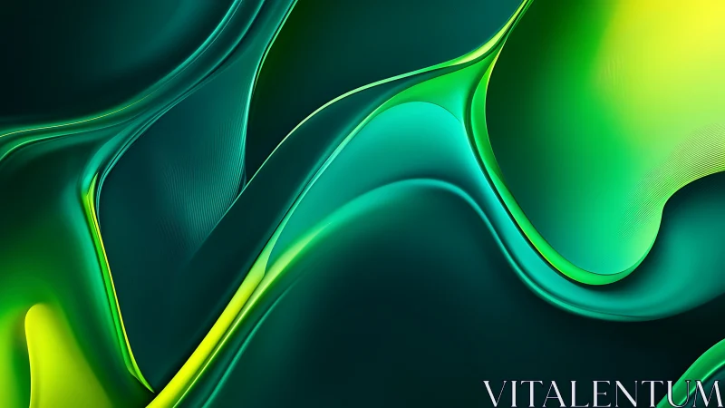 Liquid neon rivers fold emerald light into quiet motion