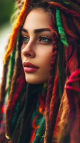 Portrait displays high-detail dreadlocks, shallow depth of field