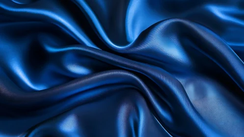 Blue fabric surface with undulating texture and light reflection.