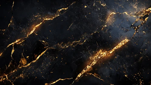 Dark stone texture with glowing golden fracture lines.