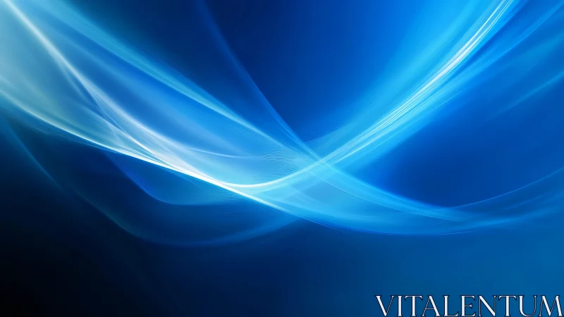 Blue abstract light waves across dark gradient background.