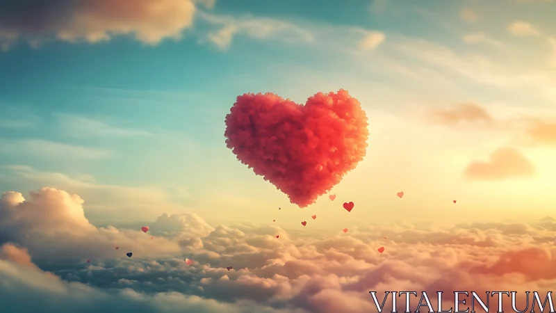 Volumetric Heart Formation Suspended Within Altocumulus Cloud Matrix.