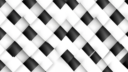 Monochrome diagonal ribbon lattice with soft shadowed overlaps.