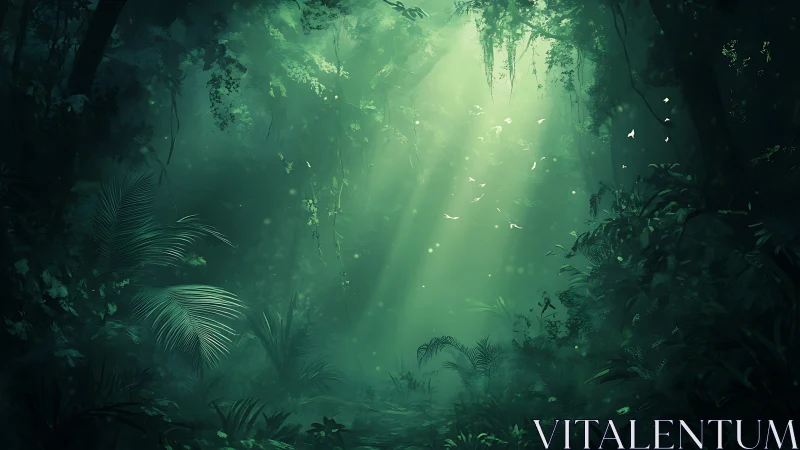 Verdant Cathedral: Where Emerald Mist Meets Primordial Wonder