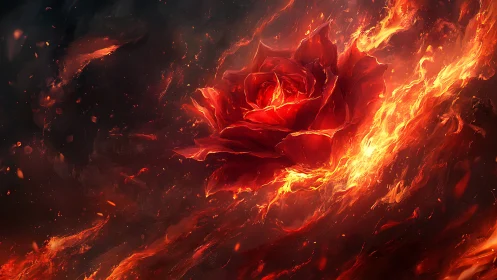 Pyrolytic Rose Formation Within Turbulent Inferno with Chromatic Flame Gradients