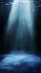 Submerged seafloor receives concentrated overhead light beams