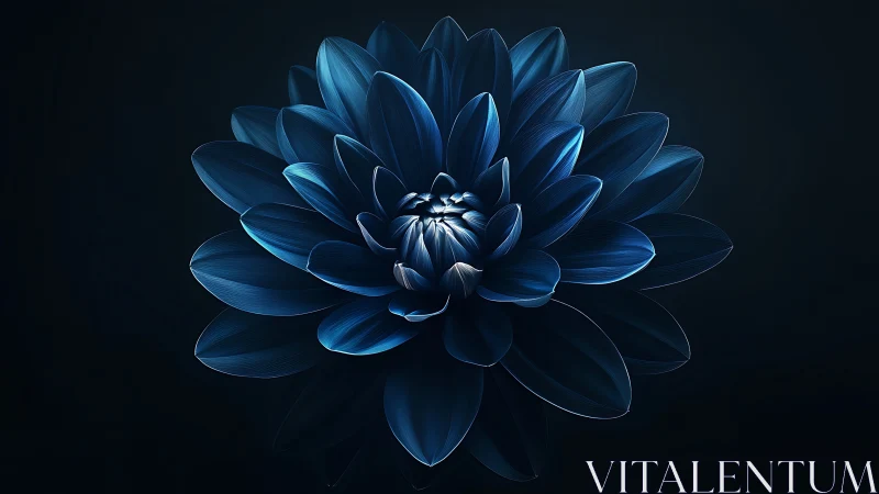Luminous Blue Lotus Blooms in Darkness.