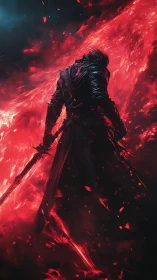 Emberblade revenant strides through a storm of burning night.