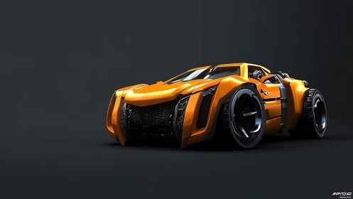 Orange hypercar concept with aggressive widebody stance.