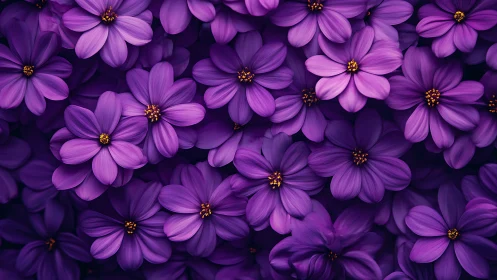 Purple Cosmos Flowers Detailed Macro Composition.