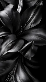 Black and white high contrast floral petals with motion blur