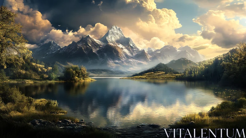 Majestic mountain guardians mirrored in a spellbound lake.